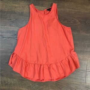 Ann Taylor Vibrant Sleeveless Ruffle Tank